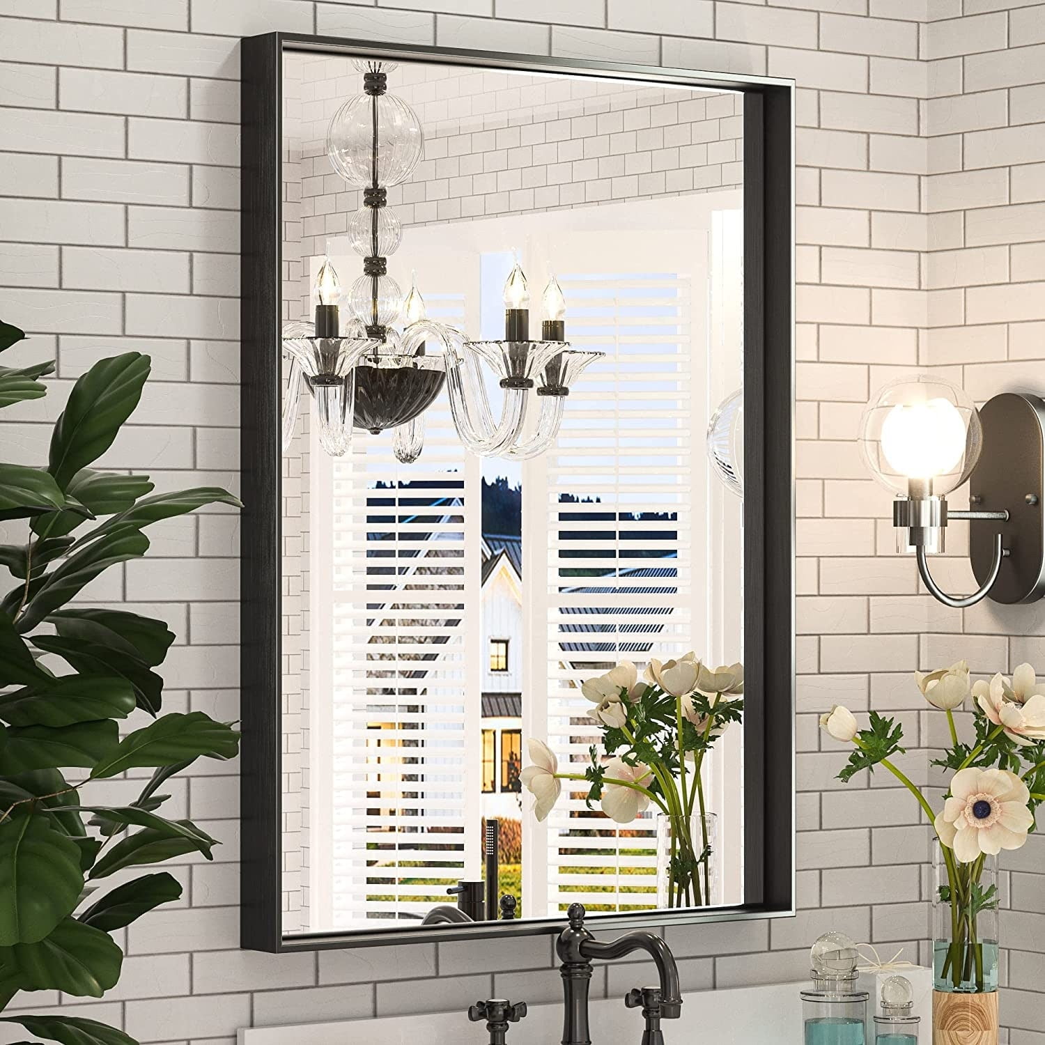 Rectangular Gold Aluminum Framed Bathroom Vanity Mirror 22x30