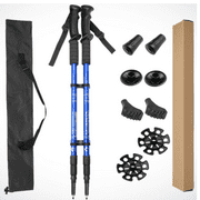 Kepagard 2Pack Walking Sticks Trekking Poles Hiking Gear with Damping Spring for Men Women Blue