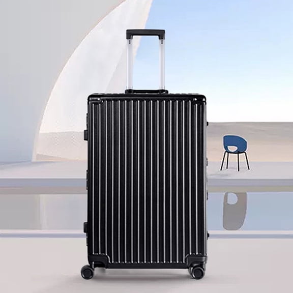 AMZFUN 20 Inch Luggage, Aluminium Frame, PC ABS Hard Shell Suitcases with Wheels, TSA Lock No Zipper, Black