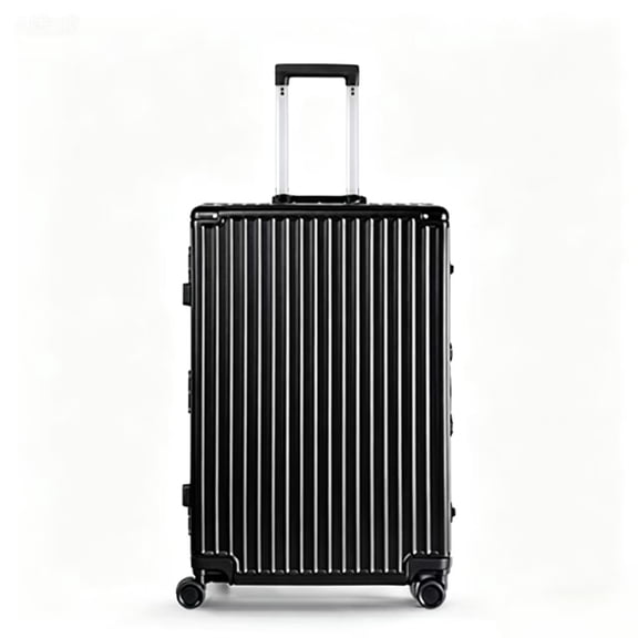 AMZFUN 20 Inch Luggage, Aluminium Frame, PC ABS Hard Shell Suitcases with Wheels, TSA Lock No Zipper, Black