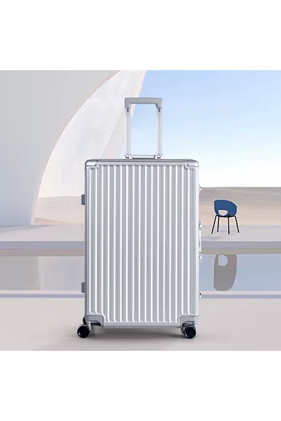 AMZFUN 20 Inch Luggage, Aluminium Frame, PC ABS Hard Shell, Suitcases with Wheels, TSA Lock, No Zipper, Silver