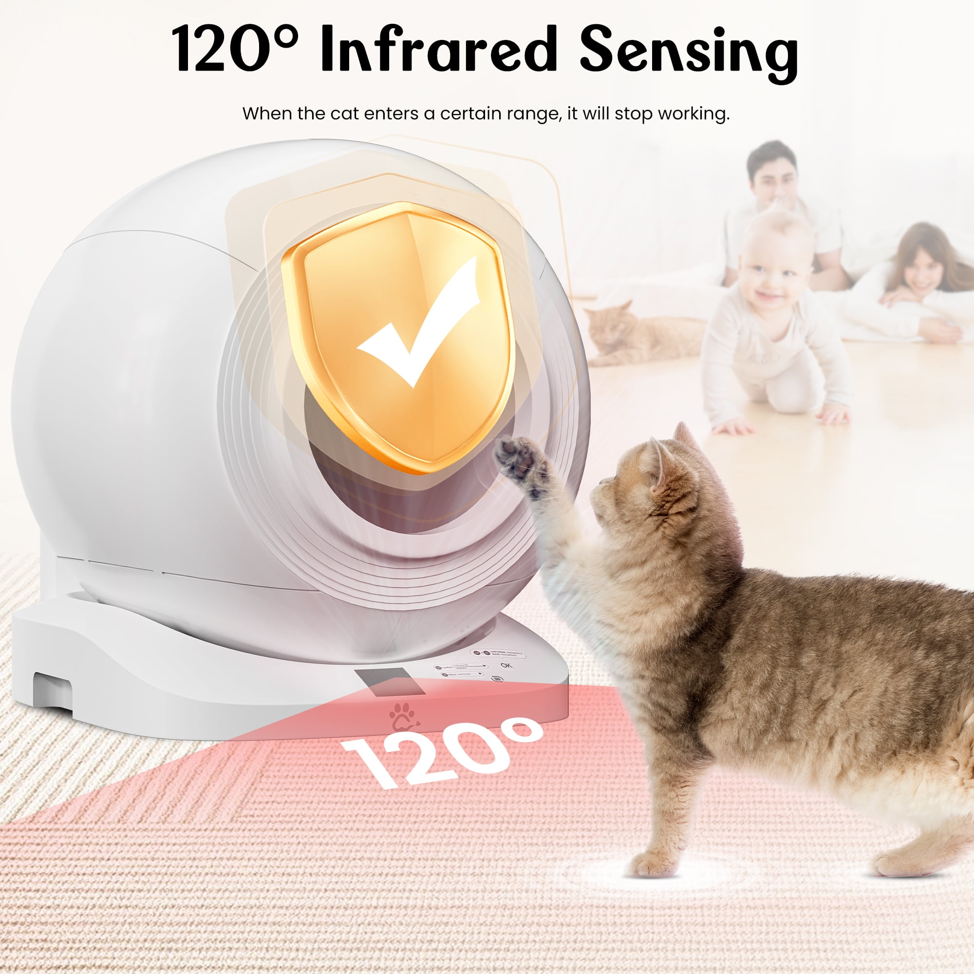 Kepane Automatic Self Cleaning Cat Litter Box with App Control Support WiFi