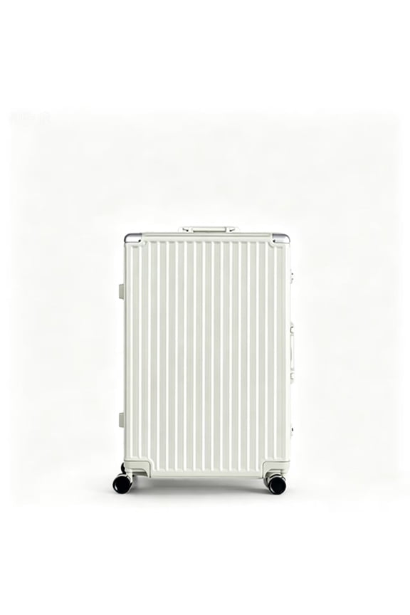 20 Inch Luggage, Aluminium Frame, PC ABS Hard Shell Suitcases with Wheels, TSA Lock No Zipper, White