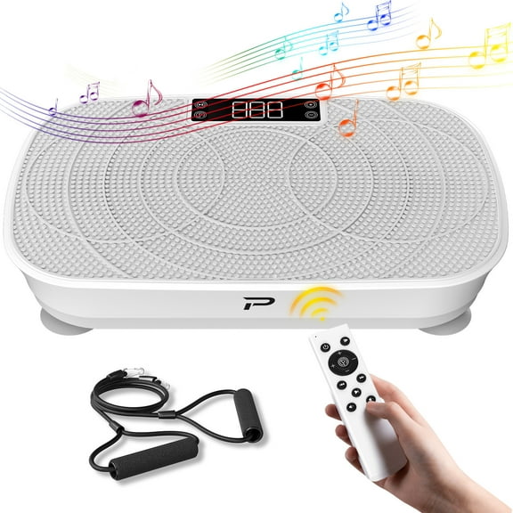 Kepane Vibration Plate Exercise Machine, Whole Body Workout Waver Vibration Plate for Lymphatic Drainage with 5 Setting Modes, 99 Speed Levels for Weight Loss, Shaping, Toning White