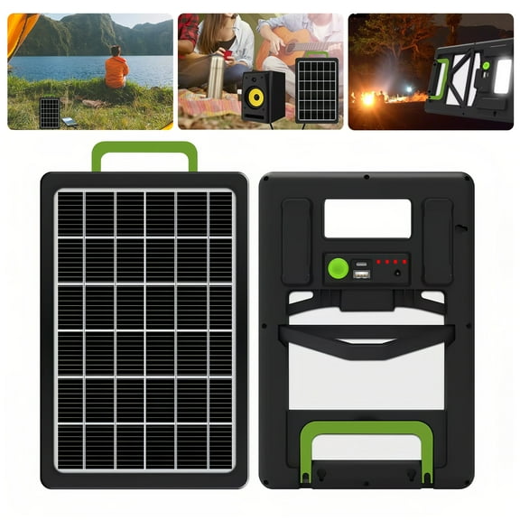 Kepeak 15W Foldable Solar Panel with USB-A/USB-C, 1-to-5 Cable, and LED Light  Lightweight, Waterproof for Mobile Phones