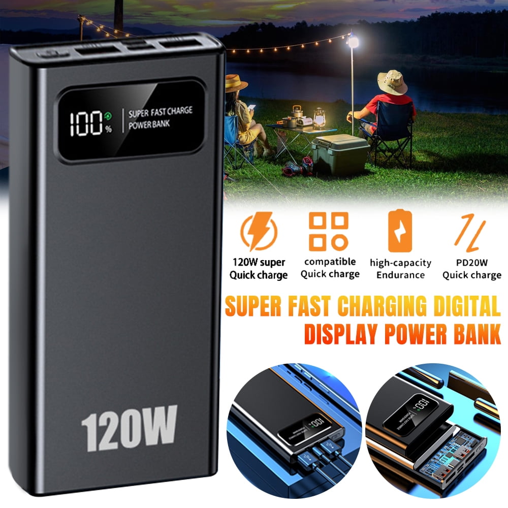 Kepeak 20000mAh Portable Charger Power Bank ,120W Mini Fast Battery Pack,Compatible with iPhone/Android and All Smart Device,with LED Display(Black)
