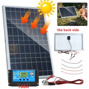 Kepeak 20W 18V Solar Panel Kit with 100A Charge Controller High Efficiency Solar Board with Extension Cable and Clips Terminal