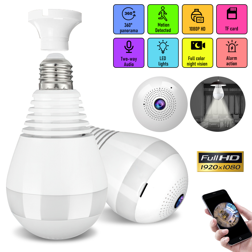 Kepeak 360 Light Bulb Security Camera, Light Socket Wireless Camera for