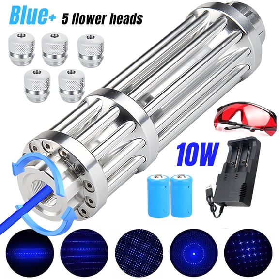 Kepeak Blue Laser Pointer with Adjustable Focus, Continuous Beam, Compact Aluminum Body