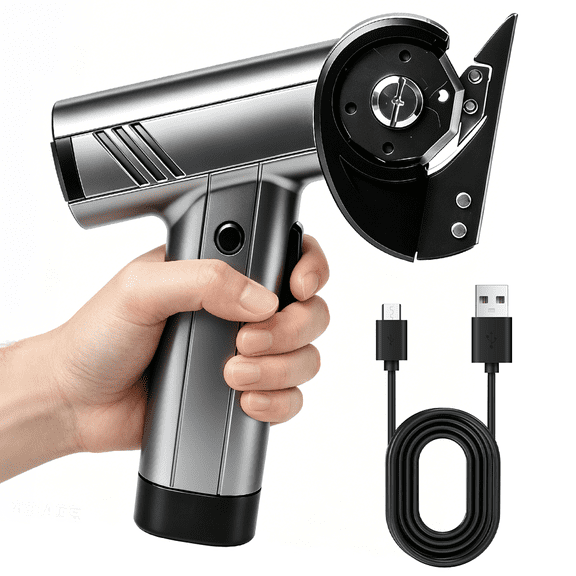 Kepeak Cordless Electric Scissors, Electric Rotary Cutter for Fabric & Cardboard, 4-Speed 320 RPM, 3000mAh Rechargeable Battery, 2 Replacement Blades, Silver