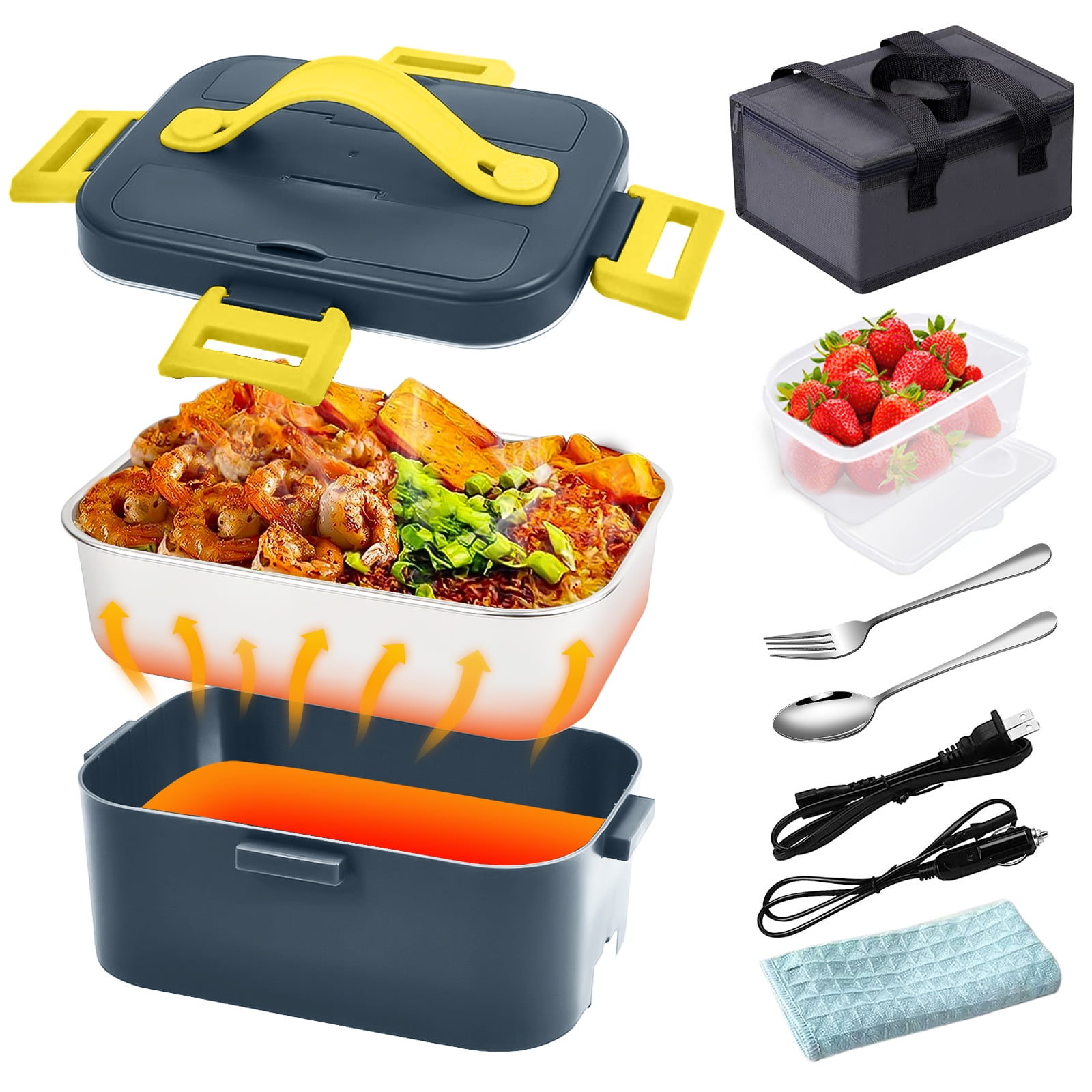 Kepeak Electric Lunch Box Food Heater 75W Portable Heated Lunch Box for