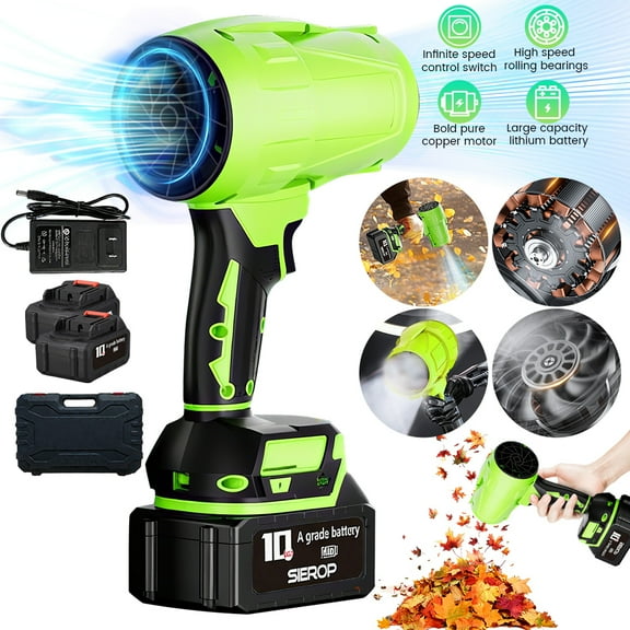 Kepeak Portable Electric Leaf Blower with 2 Rechargeable Batteries – High-Speed 850CFM Air Blower