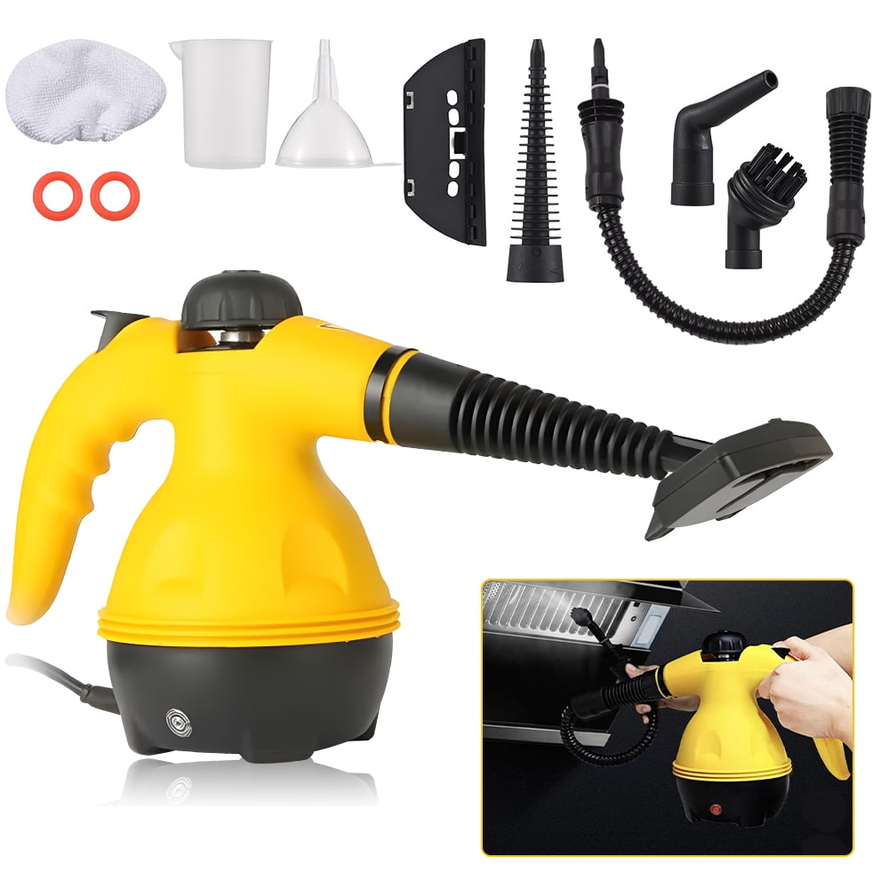 Kepeak Pressurized Handheld Steam Cleaner with 9pcs Accessories & Safety Lock, Multi-Purpose & Powerful Home Use Steamer for Cleaning, Car, Bathroom, Shower, Upholstery, Grout, Window, Grime,Grease