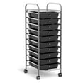 thumbnail image 1 of Kepooman 10 Drawer Storage Cart, Mobile Shelving Unit, Rolling Storage Cart Organizer with 4 Universal Casters-Black, 1 of 9