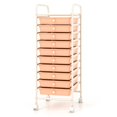 thumbnail image 1 of Kepooman 10 Drawer Storage Cart, Mobile Shelving Unit, Rolling Storage Cart Organizer with 4 Universal Casters-Cherry, 1 of 8
