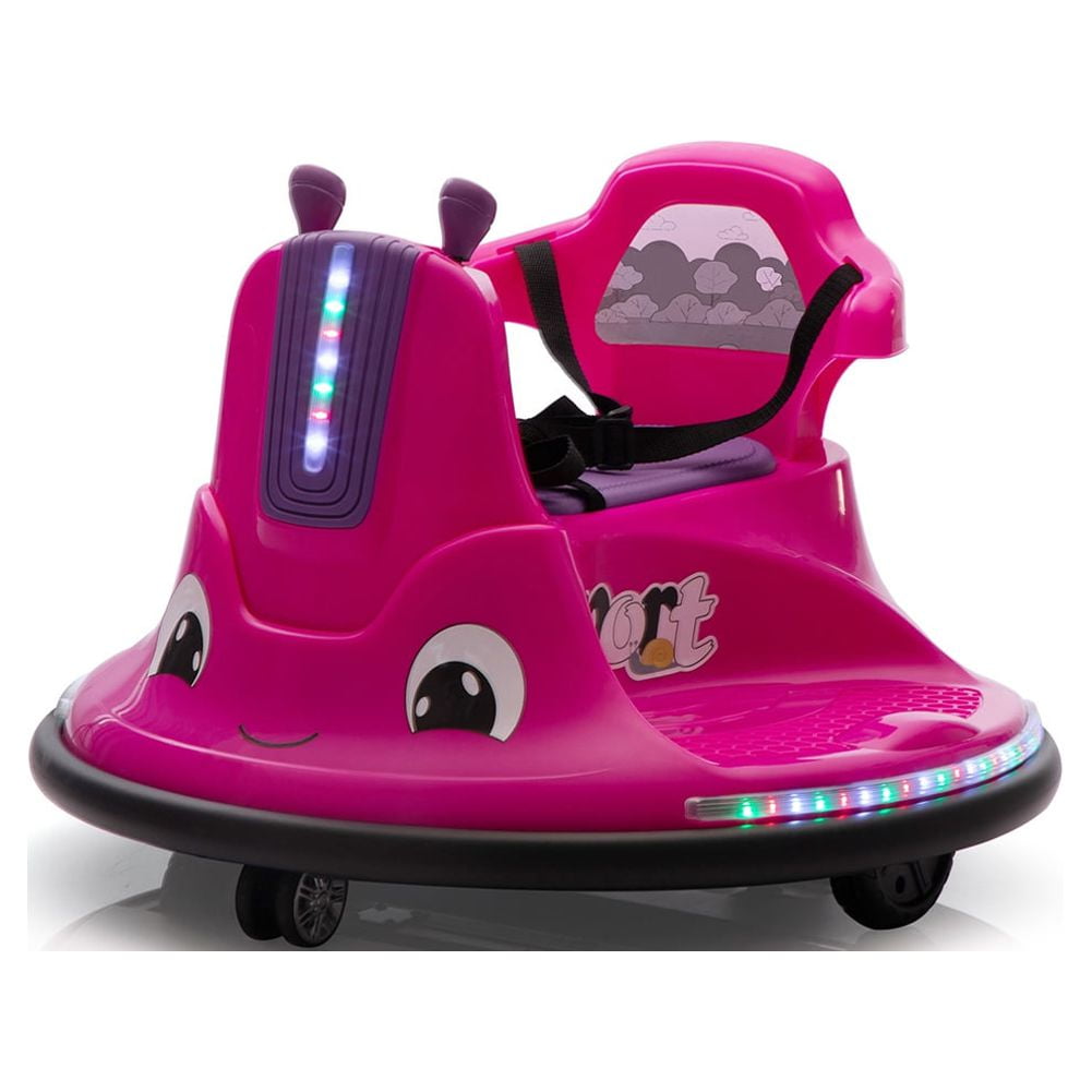 Rose Red and Purple 12V Electric Snail-Shaped Bumper Car