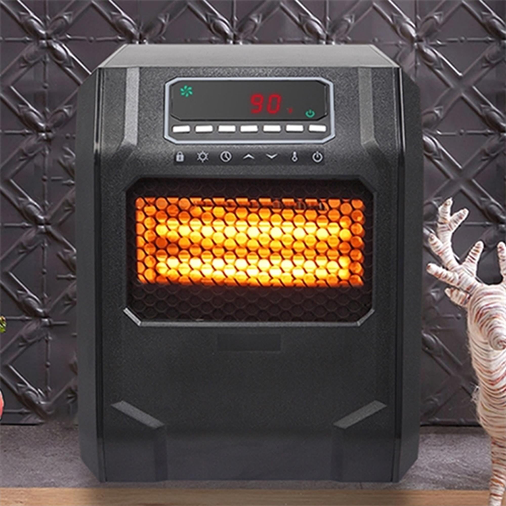 Kepooman 1500W Quartz Tube Heater Digital for Large Room Heating Black Fast Heating (Change to Metal Fan)