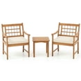 thumbnail image 1 of Kepooman 3 Piece Wood Patio Furniture Set with Seat Cushions and Acacia Wood Frame-White, 1 of 7