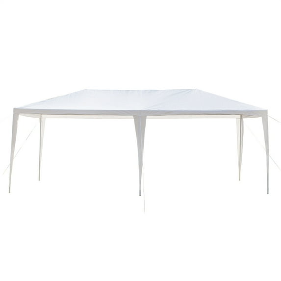 Kepooman 3 x 6m Outdoor Canopy Tent, Instant Canopy with Spiral Tubes, Waterproof Camping Canopy for Party/ Exhibition/ Picnic, White, Four Sides