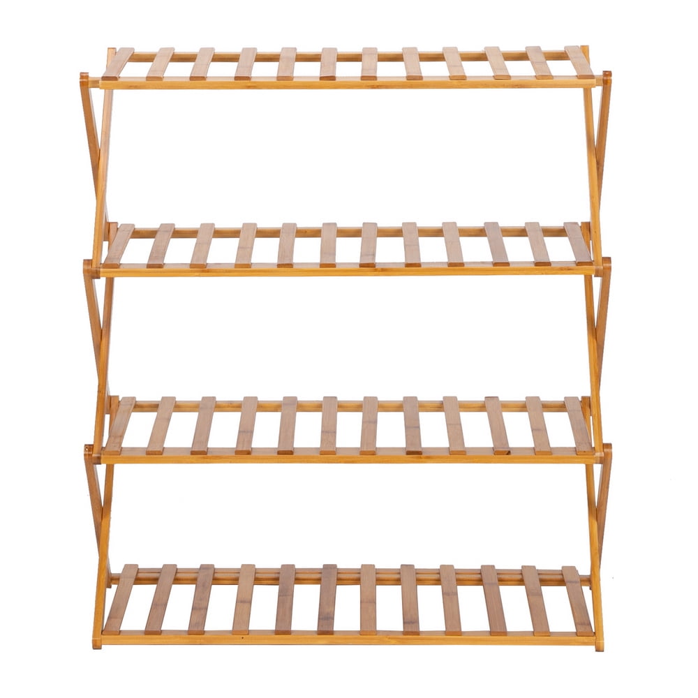 Kepooman 4-layer Foldable Flower Shelf/Plant Shelf/Wood Shelf, Multi-purpose Storage Shelf/Book Shelf, Garden Yard Terrace Balcony Bedroom, Natural Kepooman 4-layer Foldable Flower Shelf/Plant Shelf/Wood Shelf, Multi-purpose Storage Shelf/Book Shelf, Garden Yard Terrace Balcony Bedroom, Natural