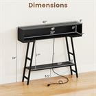 Kepooman 40 Inch Console Table with Charging Station & LED Lighting for Entryway Living Room Accent Furniture, Black