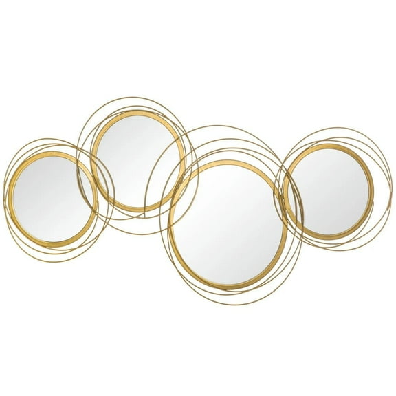 Kepooman 42.25" Circle Mirror for Wall, Modern Metal Wall Art for Living Room, Bedroom and Dining Room, Gold