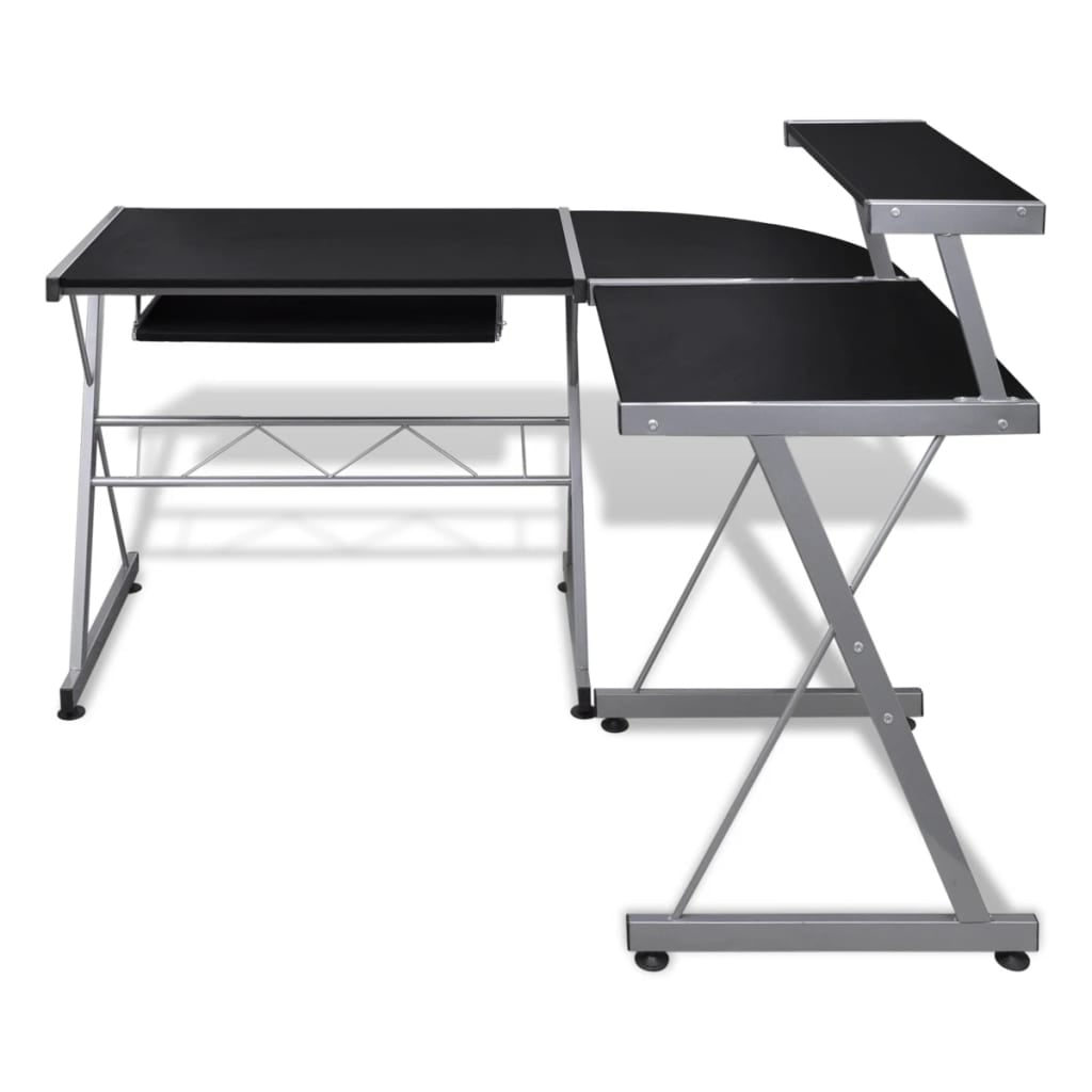 Kepooman 54.7" Home Office Sturdy Writing Table PC Desk with Pull Out Keyboard Tray, Black Kepooman 54.7" Home Office Sturdy Writing Table PC Desk with Pull Out Keyboard Tray, Black