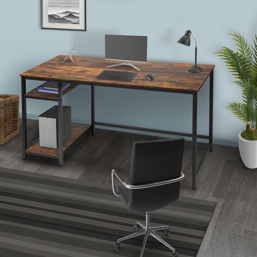 Kepooman 55 inch Reversible Computer Desk with Shelves for Home Office Student Study Gaming PC Work Kepooman 55 inch Reversible Computer Desk with Shelves for Home Office Student Study Gaming PC Work