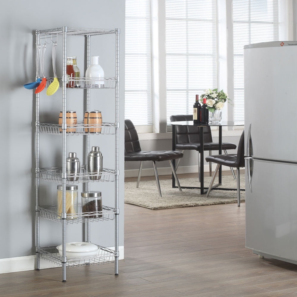Kepooman 6-Tier Wire Shelving, Metal Storage Rack Durable Organizer, Silver Gray Kepooman 6-Tier Wire Shelving, Metal Storage Rack Durable Organizer, Silver Gray