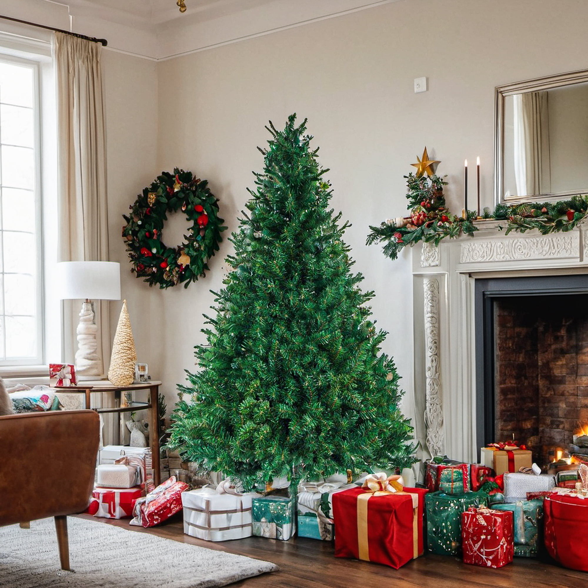 Kepooman 6ft 1050 Branch Christmas Tree,Artificial Christmas Tree for Home Office with Iron Support, Green PVC Xmas Tree Kepooman 6ft 1050 Branch Christmas Tree,Artificial Christmas Tree for Home Office with Iron Support, Green PVC Xmas Tree