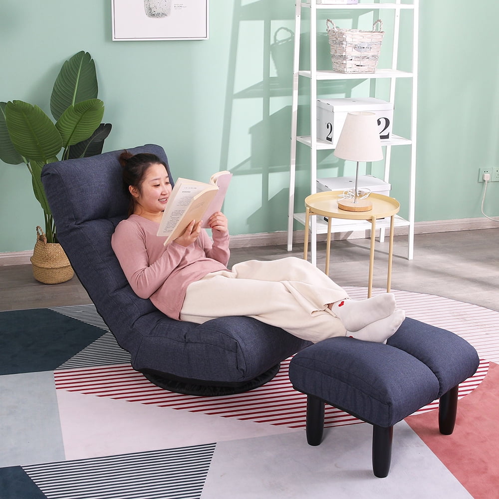 Kepooman Adjustable Fabric Single Sofa Reclining Chair with Footrest for Living Room, Purplee Kepooman Adjustable Fabric Single Sofa Reclining Chair with Footrest for Living Room, Purplee