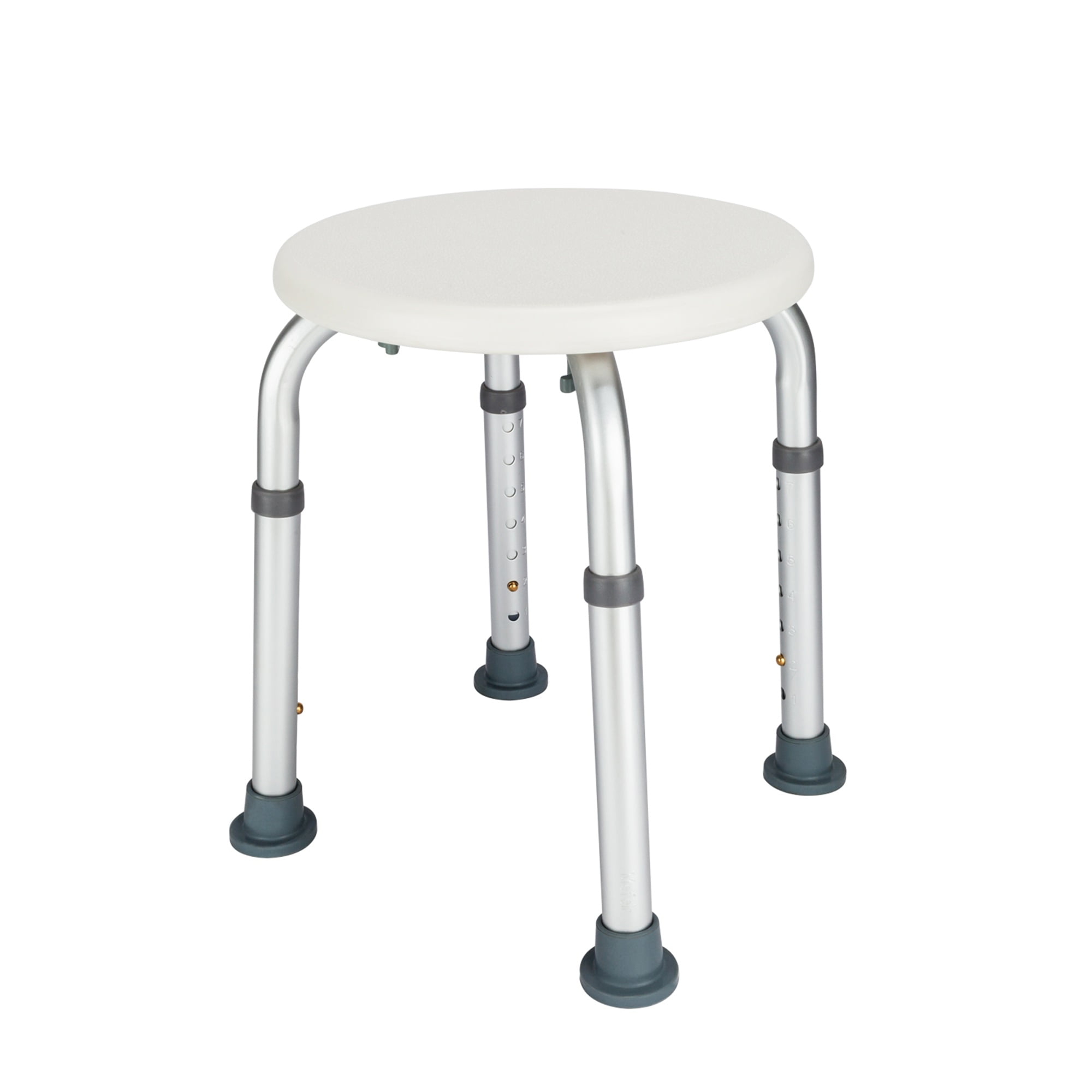 Kepooman Adjustable Round Shower Stool Bath Chair with Aluminum Legs and Non-Slip Rubber, Bath Shower Chair for Seniors, Elderly, Shower Bench Seat, White Kepooman Adjustable Round Shower Stool Bath Chair with Aluminum Legs and Non-Slip Rubber, Bath Shower Chair for Seniors, Elderly, Shower Bench Seat, White