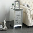 thumbnail image 1 of Kepooman Bedroom Nightstand, Mirrored Bedside Table with 3-Drawers, 1 of 7