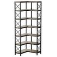 thumbnail image 1 of Kepooman Bookshelf, Bookcase Standing Shelf Unts,7-Tier Corner Bookshelf Corner Bookcase Storage Display Rack,Light Grey, 1 of 4