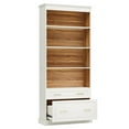 thumbnail image 1 of Kepooman Bookshelf, Bookcase Standing Shelf Unts,72" Bookshelf with Drawers, Freestanding 5-Shelf Bookcase Display Shelf,White, 1 of 5