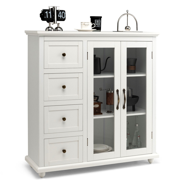 Kepooman Buffet Sideboard, Coffee Bar Storage Pantry Cupboard