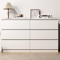 thumbnail image 1 of Kepooman Chest of Drawers, Modern 6 Double Drawer Dresser for Bedroom, White Storage Cabinet for Living Room, Nursery Dresser, 1 of 6