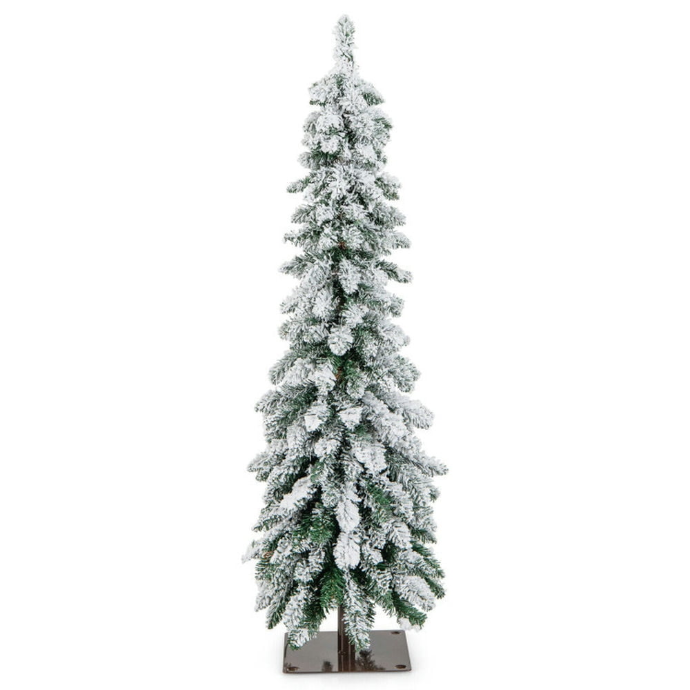 Kepooman Christmas Tree, Xmas Tree,4 Feet Pre-Lit Artificial Christmas Tree Snow-Flocked Slim Pencil Xmas Decor Kepooman Christmas Tree, Xmas Tree,4 Feet Pre-Lit Artificial Christmas Tree Snow-Flocked Slim Pencil Xmas Decor