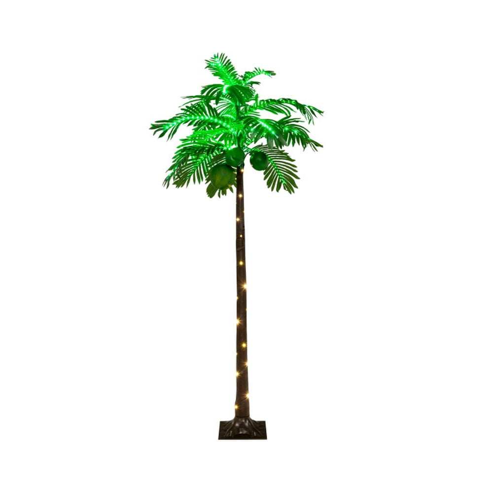 6 FT LED Lighted Artificial Palm Tree with Coconuts and Lights