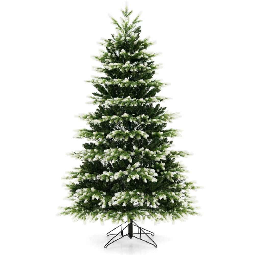 6-Foot Green and White Snowy Christmas Tree with LED Lights