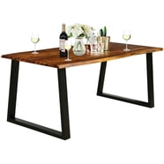 "FUFU&GAGA Family Dinner Dining Table, Seats 6-8, Rectangular Oak, 86.8 ...
