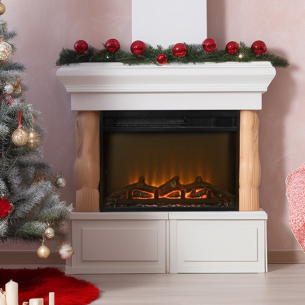 Kepooman Electric Fireplace with Remote Control and Temperature Adjustment Set, Black Kepooman Electric Fireplace with Remote Control and Temperature Adjustment Set, Black