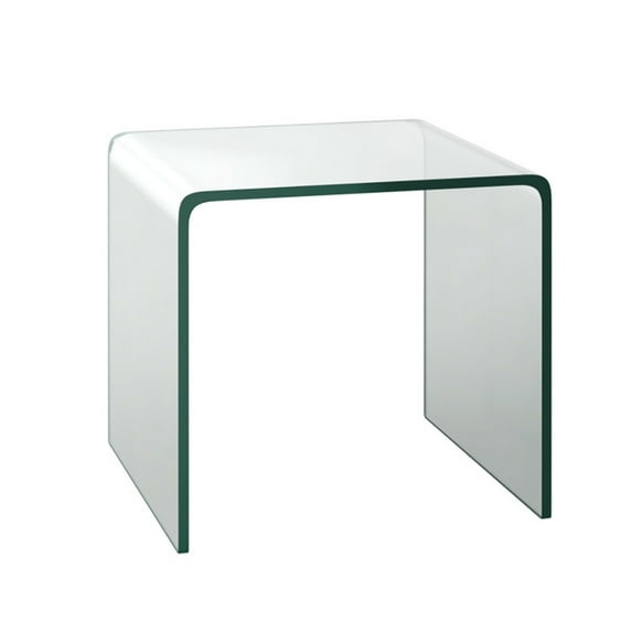 Kepooman End Tables,Side End Table,Nightstand,18 x 18 x 16 Inch Tempered Waterfall End Table with non-Slip Pad