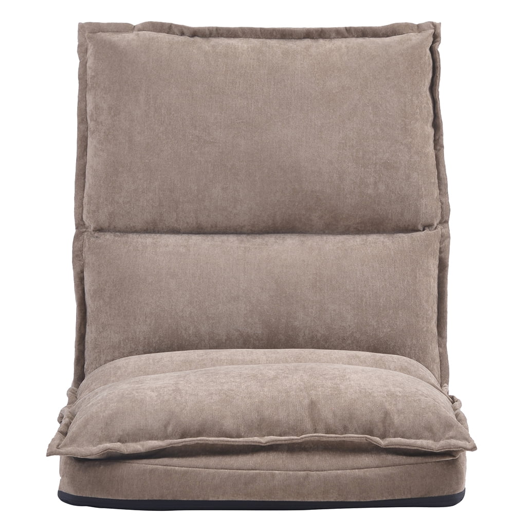 Kepooman Fabric Upholstered Adjustable Lazy Sofa Chair, Light Brown Kepooman Fabric Upholstered Adjustable Lazy Sofa Chair, Light Brown