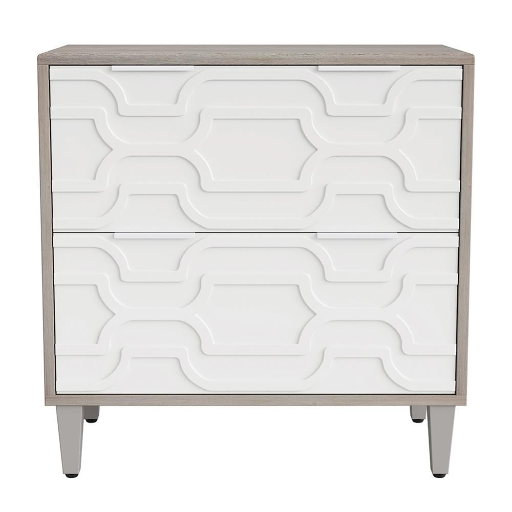 Kepooman File Cabinet, Filing Cabinet for Home Office, Wood File Cabinet, 2-Drawer Storage Cabinet for A4/Letter/Legal Size,White