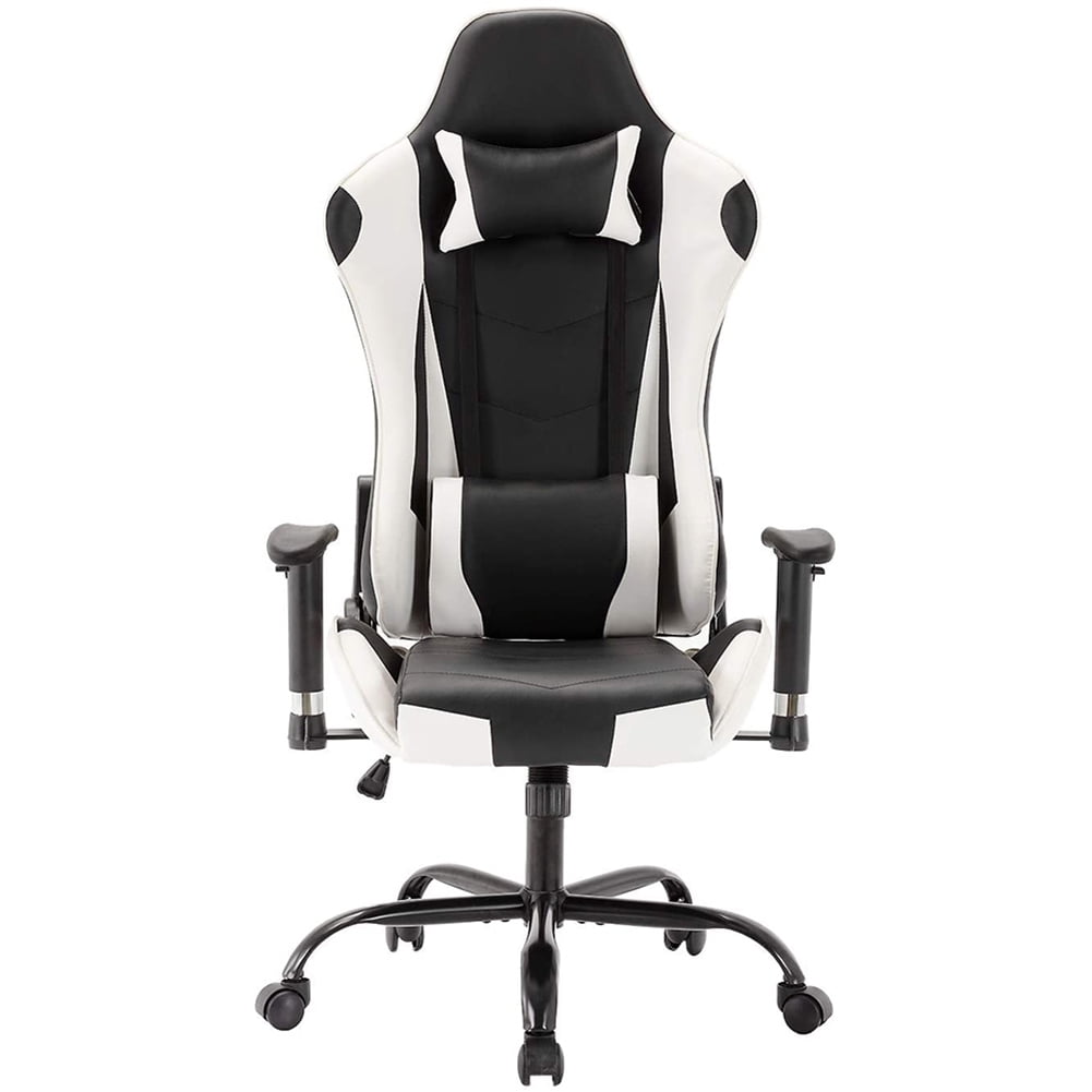 Kepooman Gaming Chair Computer Game Chair Office Chair Ergonomic High Back PC Desk Chair, Height Adjustment Swivel Rocker with Headrest and Lumbar Support Lumbar Pillow, White Kepooman Gaming Chair Computer Game Chair Office Chair Ergonomic High Back PC Desk Chair, Height Adjustment Swivel Rocker with Headrest and Lumbar Support Lumbar Pillow, White
