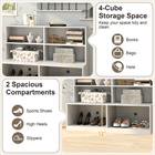 Kepooman Hallway Shoe Storage Cabinet Organizer with 2 Anti-tipping Fittings for Entryway Foyer Living Room Home Furniture, White