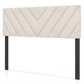 Kepooman Headboard, Linen Upholstered Headboard for Full and Queen Size Bed Frames-Beige