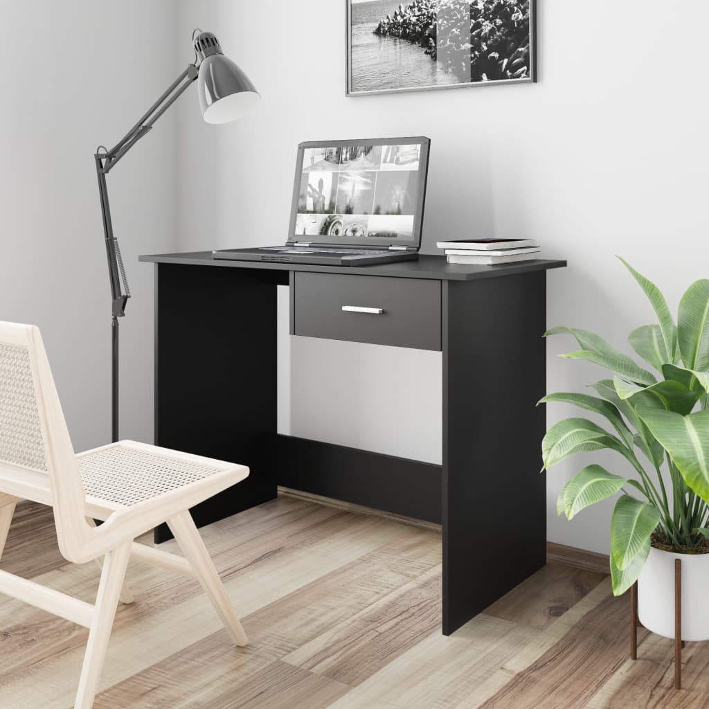 Kepooman Home Office Modern Rectangle Sturdy Office Desk with Drawer, 39.4" x 19.7" x 29.9", Black Kepooman Home Office Modern Rectangle Sturdy Office Desk with Drawer, 39.4" x 19.7" x 29.9", Black