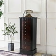 thumbnail image 1 of Kepooman Jewelry Armoire Storage Chest Necklace with Inside Makeup Mirror, Rear Storage Shelves, Walnut, 1 of 10